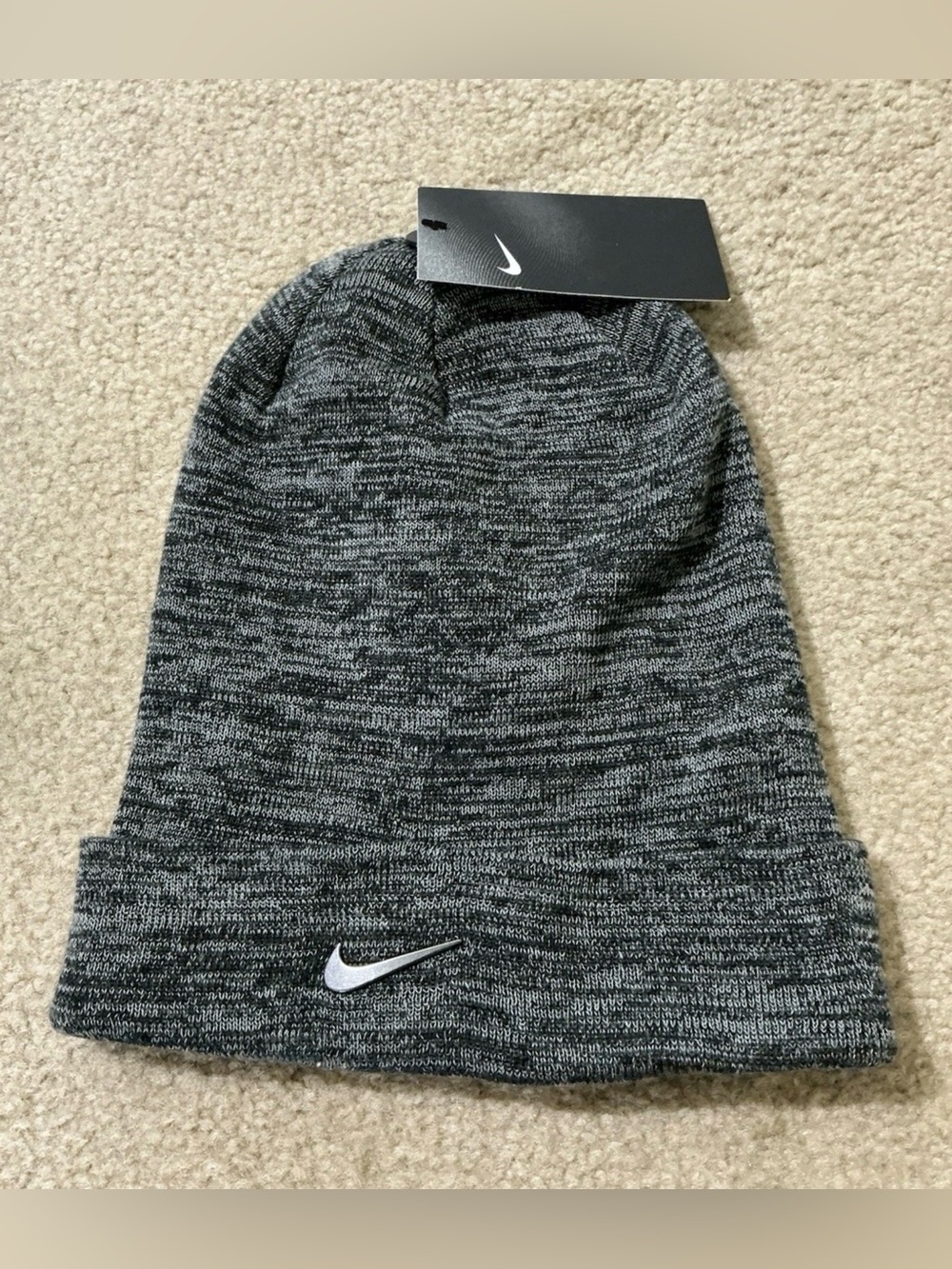 One Size - Nike Gray Acrylic Beanie Watch Hat Cap